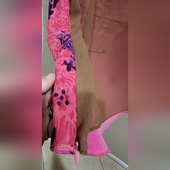 Jenni n Jess V neck Sleeveless Indie paisley damask mixed fabric print L NWT - Picture 5 of 6